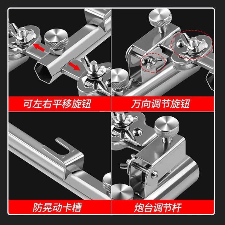 【小杨推选】不锈钢钓箱双炮台一拖二支架座钓椅多功能万向双头炮