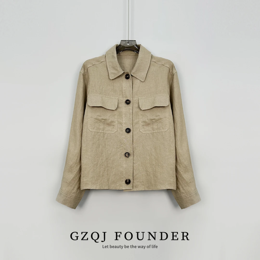 GZQJ【曼城记忆】100亚麻！设计感长袖衬衫 33047