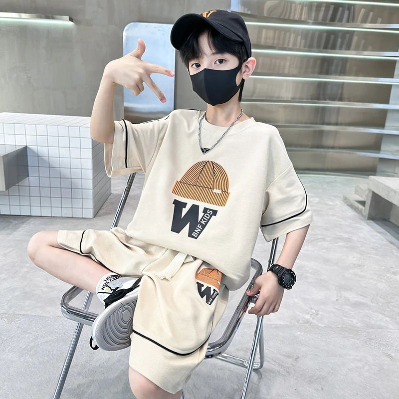 男童夏装套装2025新款中大童儿童夏季运动薄款男孩帅气炸街时髦潮