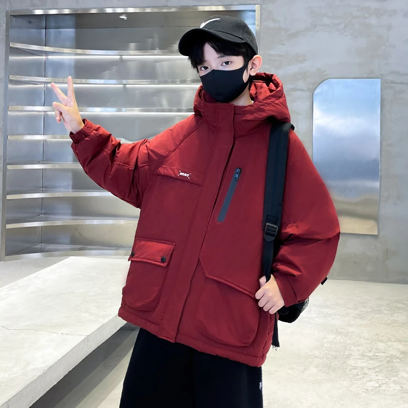 男童冬装加厚棉服外套2025新款秋冬款中大儿童男孩冬季羽绒棉衣潮