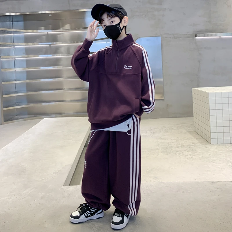 男童春季套装儿童时髦帅气上衣2025新款春秋大童休闲长裤两件套酷