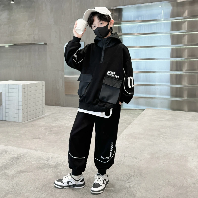 儿童装男童套装秋装2025新款中大童秋季男孩运动春秋款帅气时髦潮