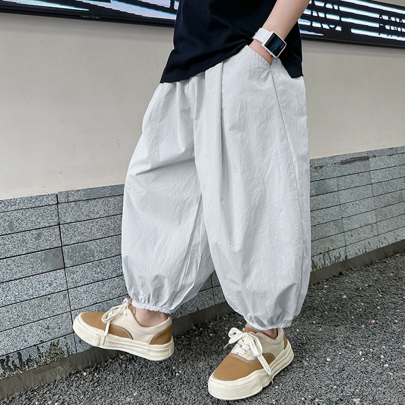 儿童防蚊裤男童裤子夏季薄款2025新款宽松中大童夏款九分裤长裤潮