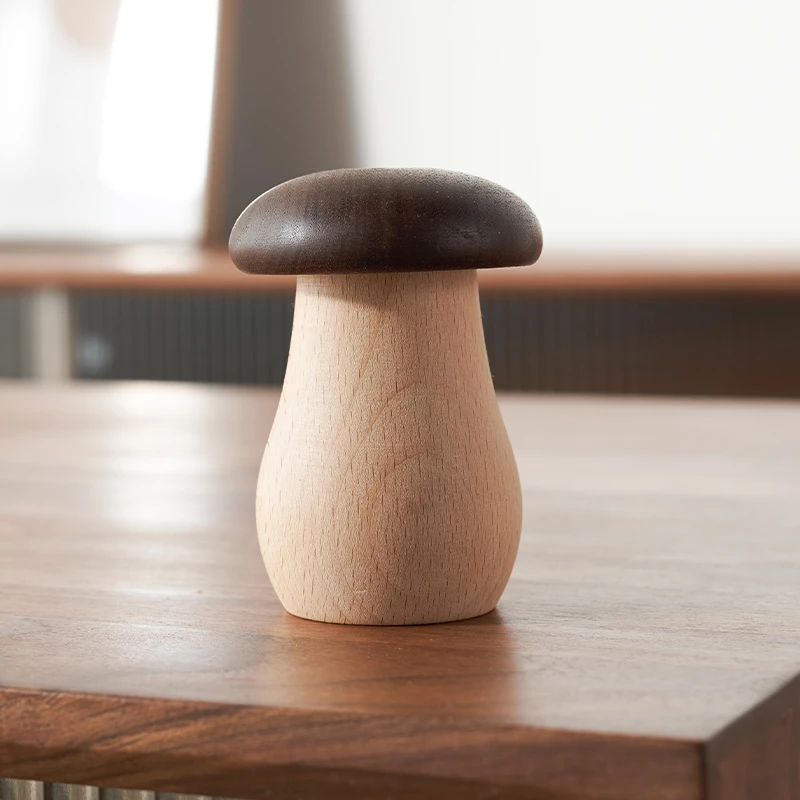 [蘑菇牙签盒]弥璞实木牙签筒日式木质牙签罐可爱家用设计餐厅创意