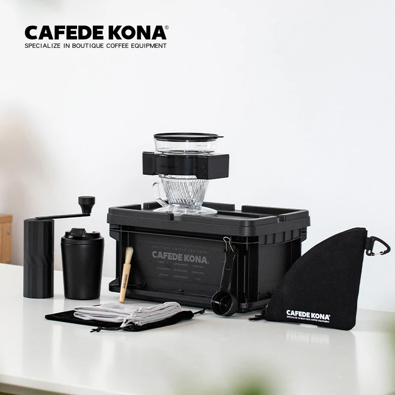 CAFEDE KONA户外露营咖啡壶套装磨豆机手冲机随行杯旅行咖啡套装