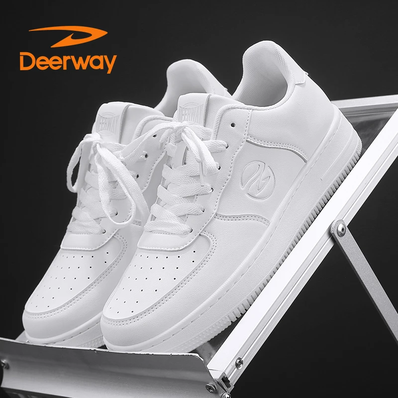 Deerway/德尔惠春秋小白鞋休闲鞋百搭透气低帮板鞋情侣鞋潮流学生