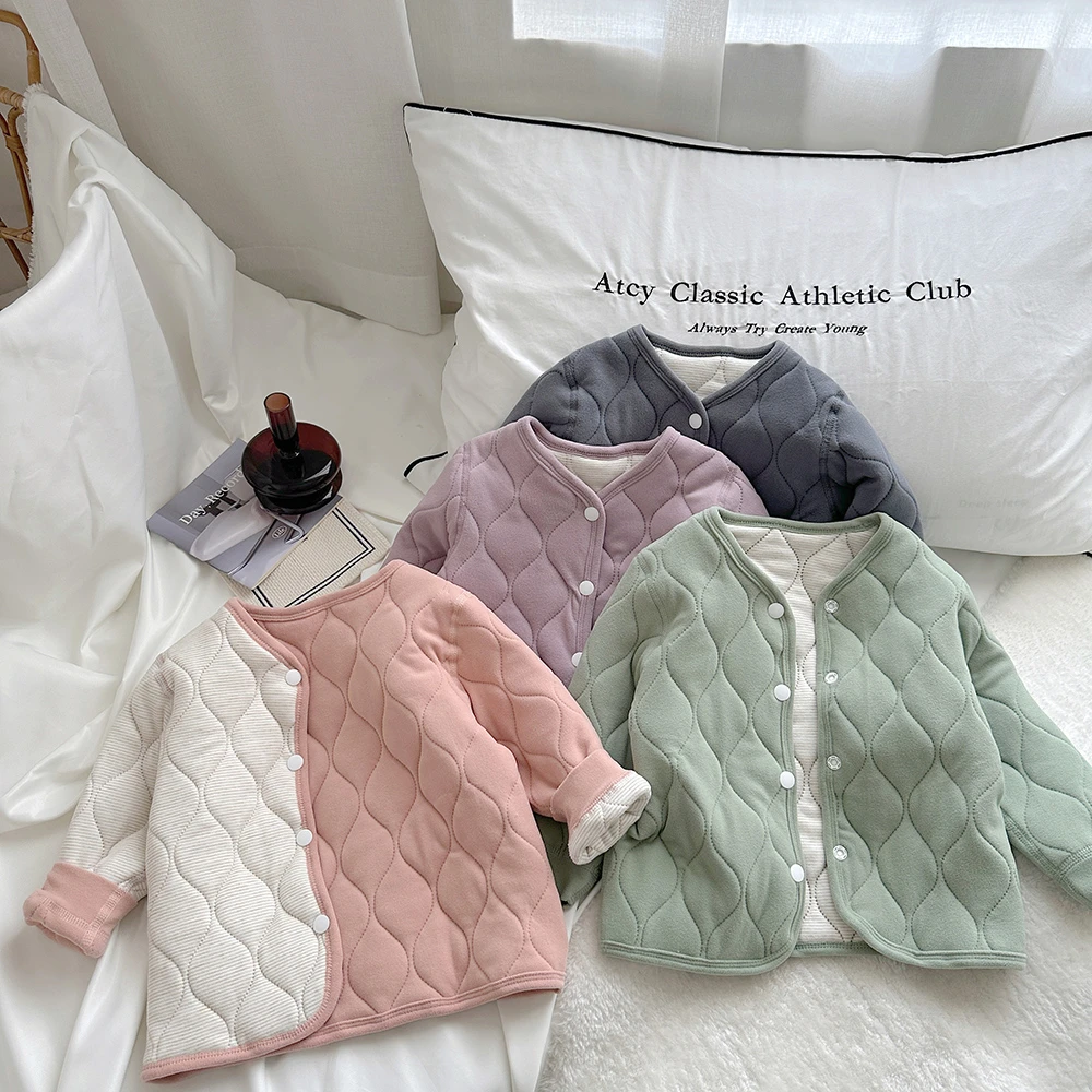 加厚棉袄校服神器儿童保暖上衣秋冬三层夹棉内穿外套