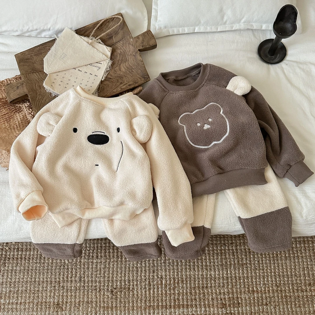 【现货清仓】A类加厚套装儿童加绒套装秋冬款女童两件套加厚冬装