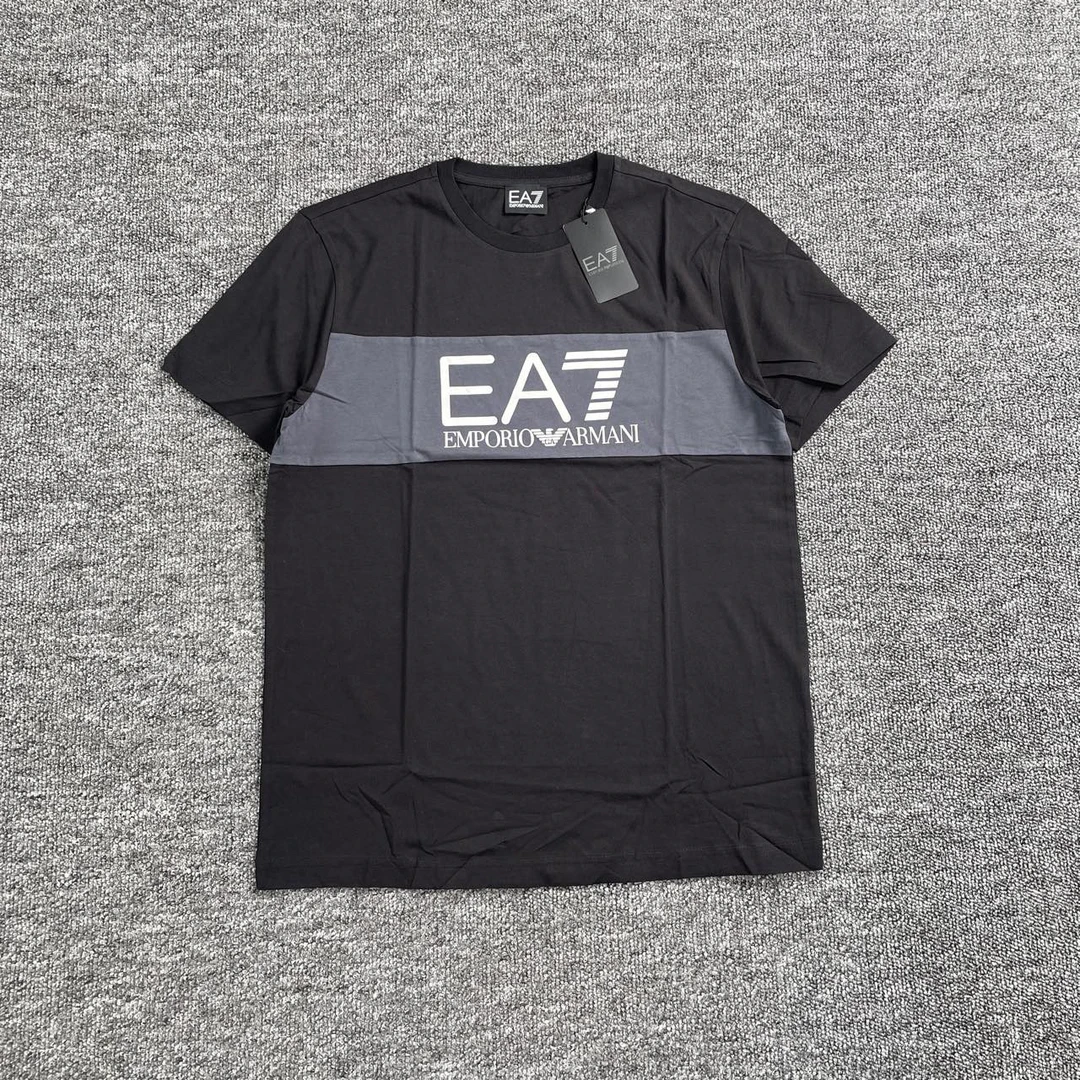 未使用 YSL/圣罗兰 7219/ARMANI EA7 黑色印花短袖T恤/S-XXL码