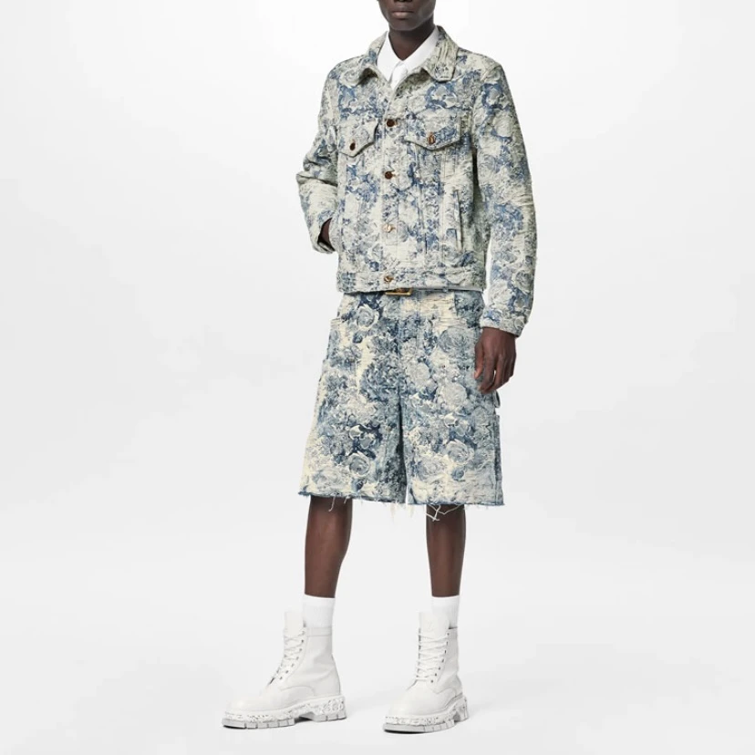 CQ Louis Vuitton FW22花卉满印牛仔夹克/50码/全新带吊/51210