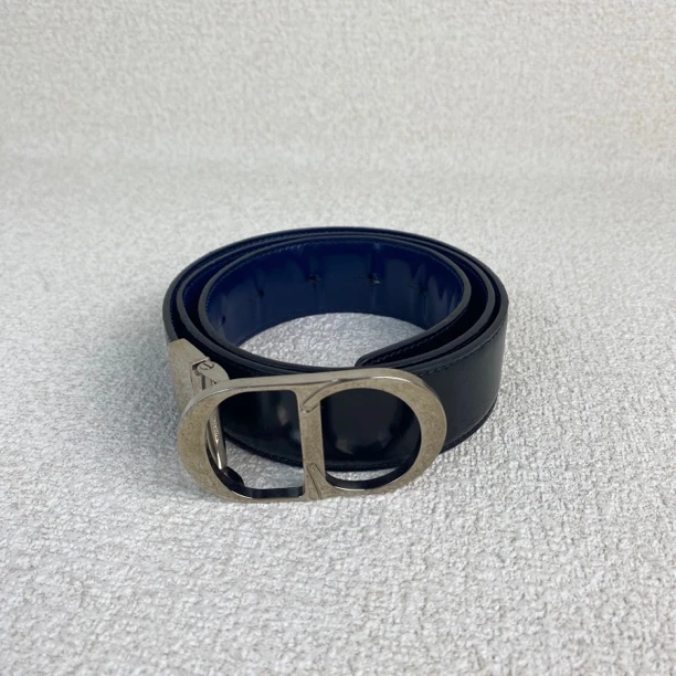 CQ Dior黑蓝亮面腰带/95新/90*3.5cm/公价6400/53770