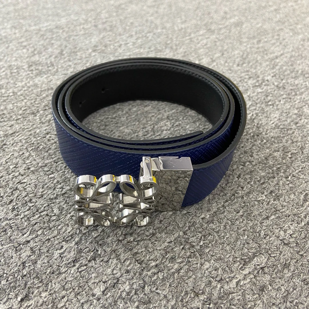 CD LOEWE Anagram平滑扣牛皮革腰带/3cm/9新/微瑕/4100/15474