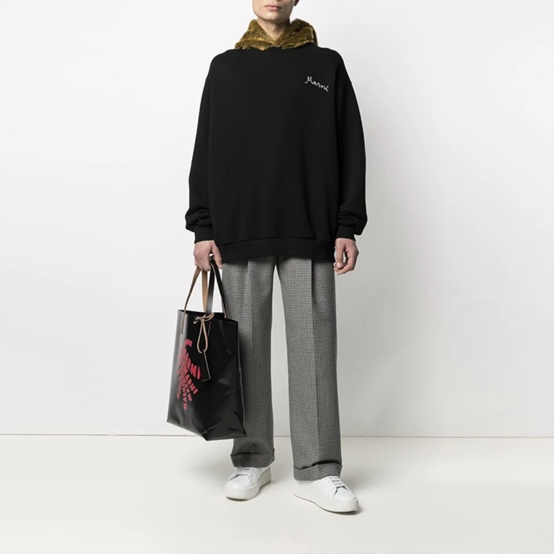 MARNI人造毛皮连帽长袖卫衣/52码/98新/公价3599/53804