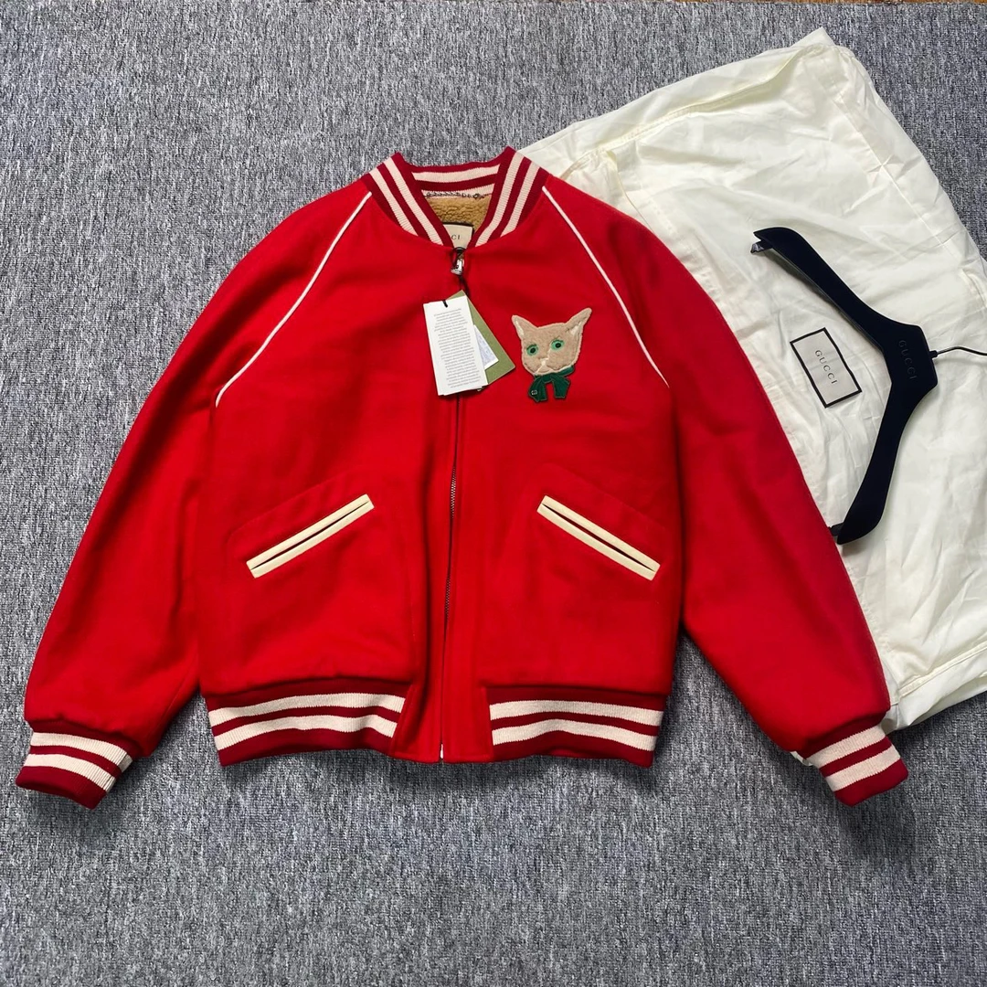 CQ Gucci猫咪毛呢棒球服/50码/全新带吊大全套/公价14380/7880