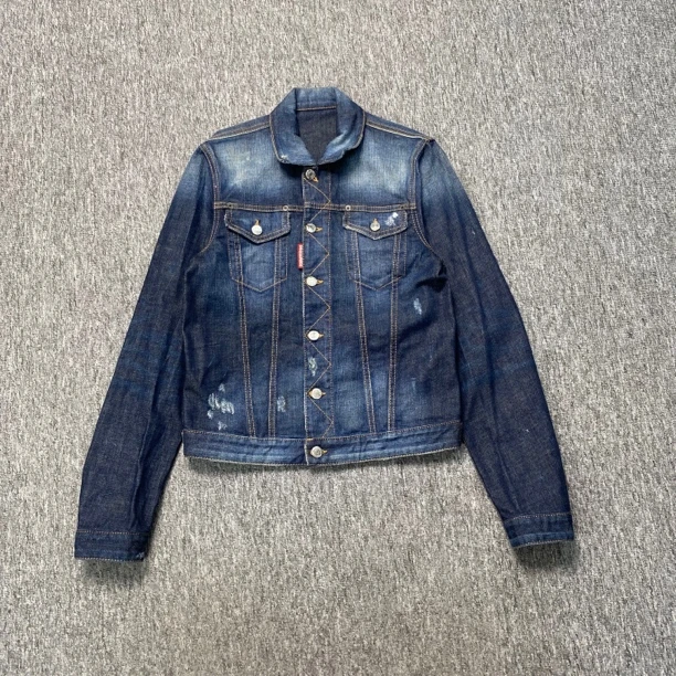 99新  CQ Daquared2刺绣牛仔外套/44码/95新/54226