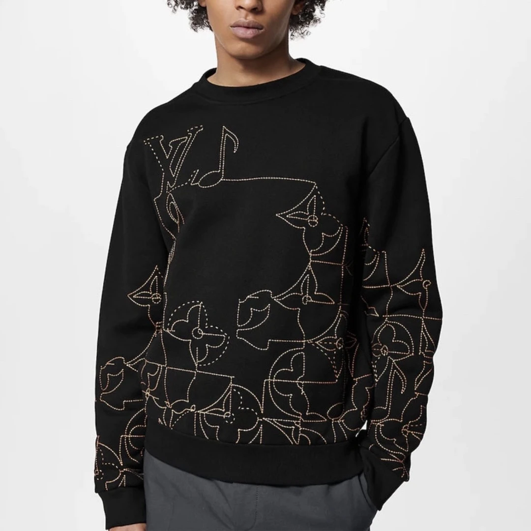 9576/LOUIS VUITTON FW22 黑色图案logo卫衣/46码/99新/公价10200
