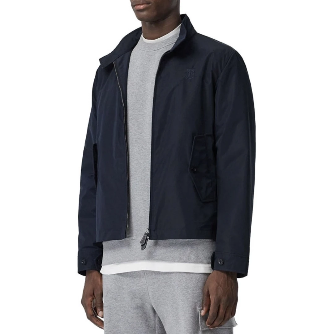 Burberry墨蓝色立领上衣夹克/50码/97新/袖口磨损/公价7100/6390
