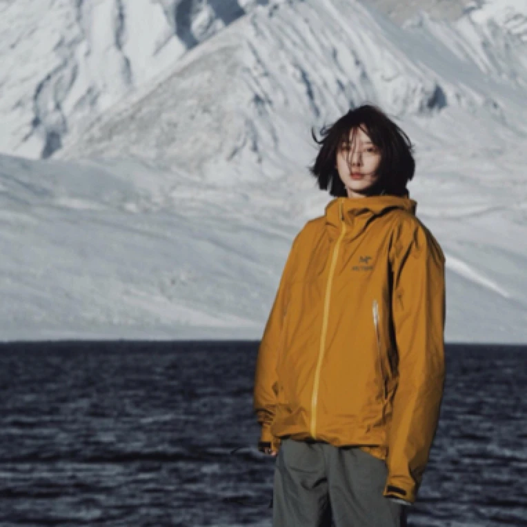 9499/Arcteryx Macai系列 土黄色防水可拆卸连帽羽绒服/M码/99新