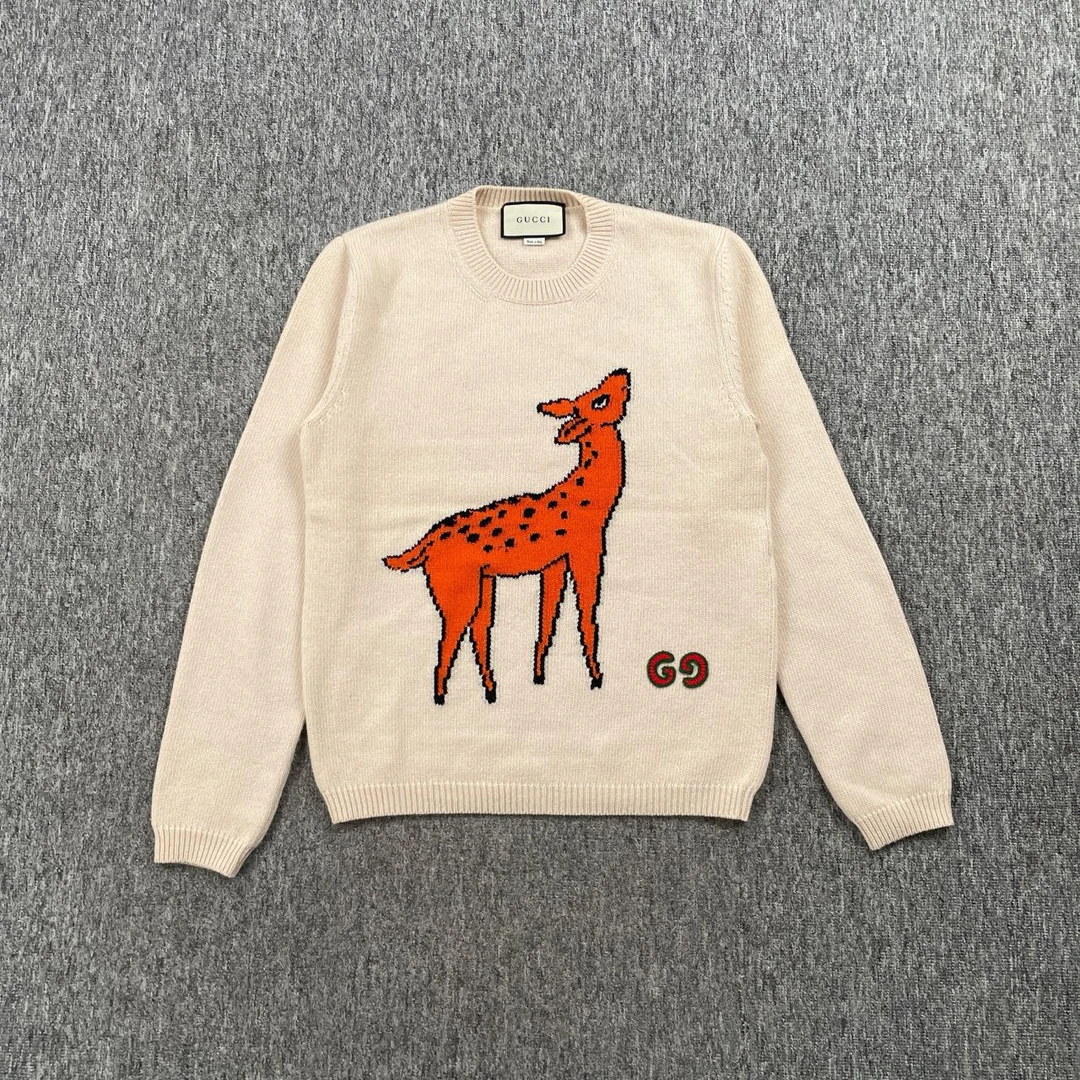 Gucci杏色圆领毛衣/S码/99新/公价10700/6398