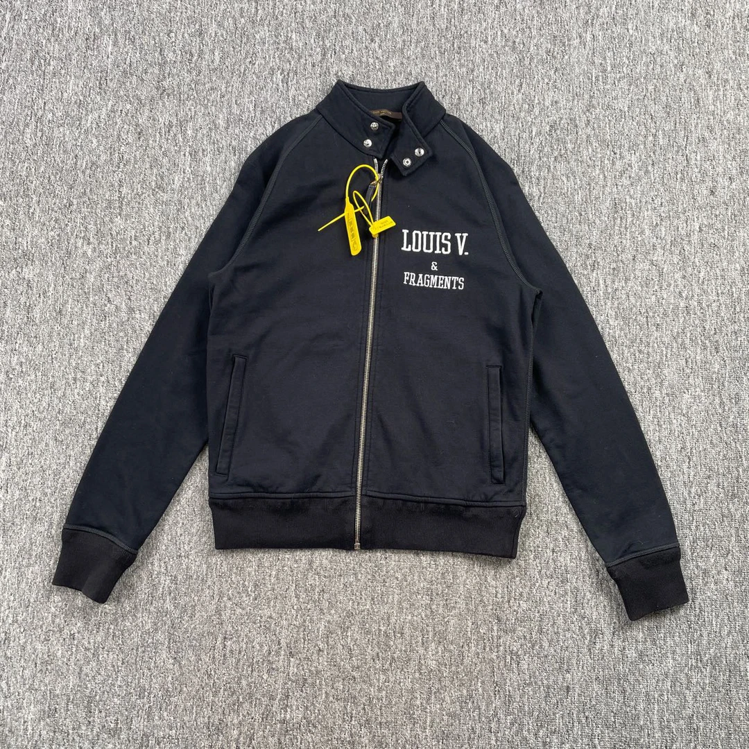 全新未使用 LouisVuitton/路易威登 8898黑色刺绣立领卫衣/XS码