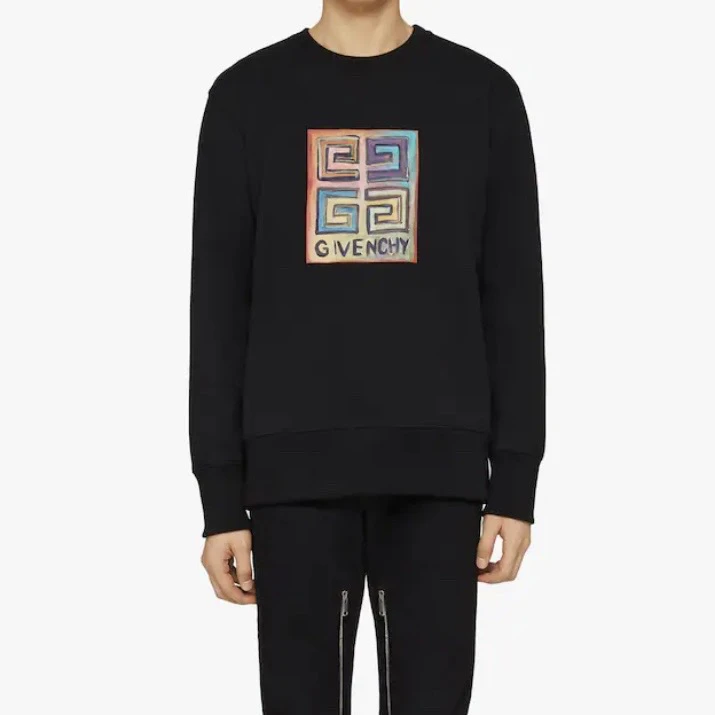 9210/Givenchy x Josh Smith 黑色Logo太阳印花卫衣/XXL码/99新