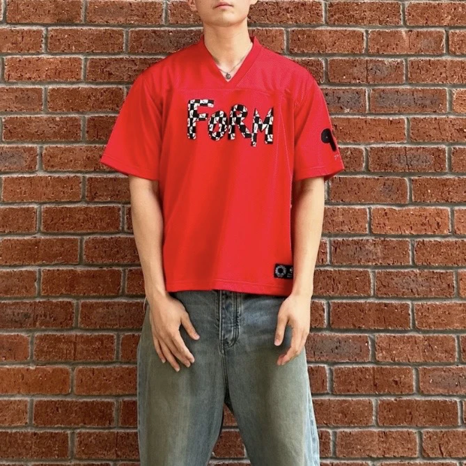 51911/Chrome Hearts 红色字母印花V领短袖T恤/M码/99新/毒8399