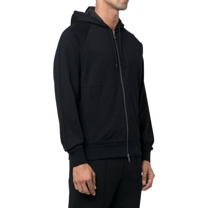 95新  8873/Zegna SS24 藏蓝色棉质连帽拉链休闲卫衣/48码/99新