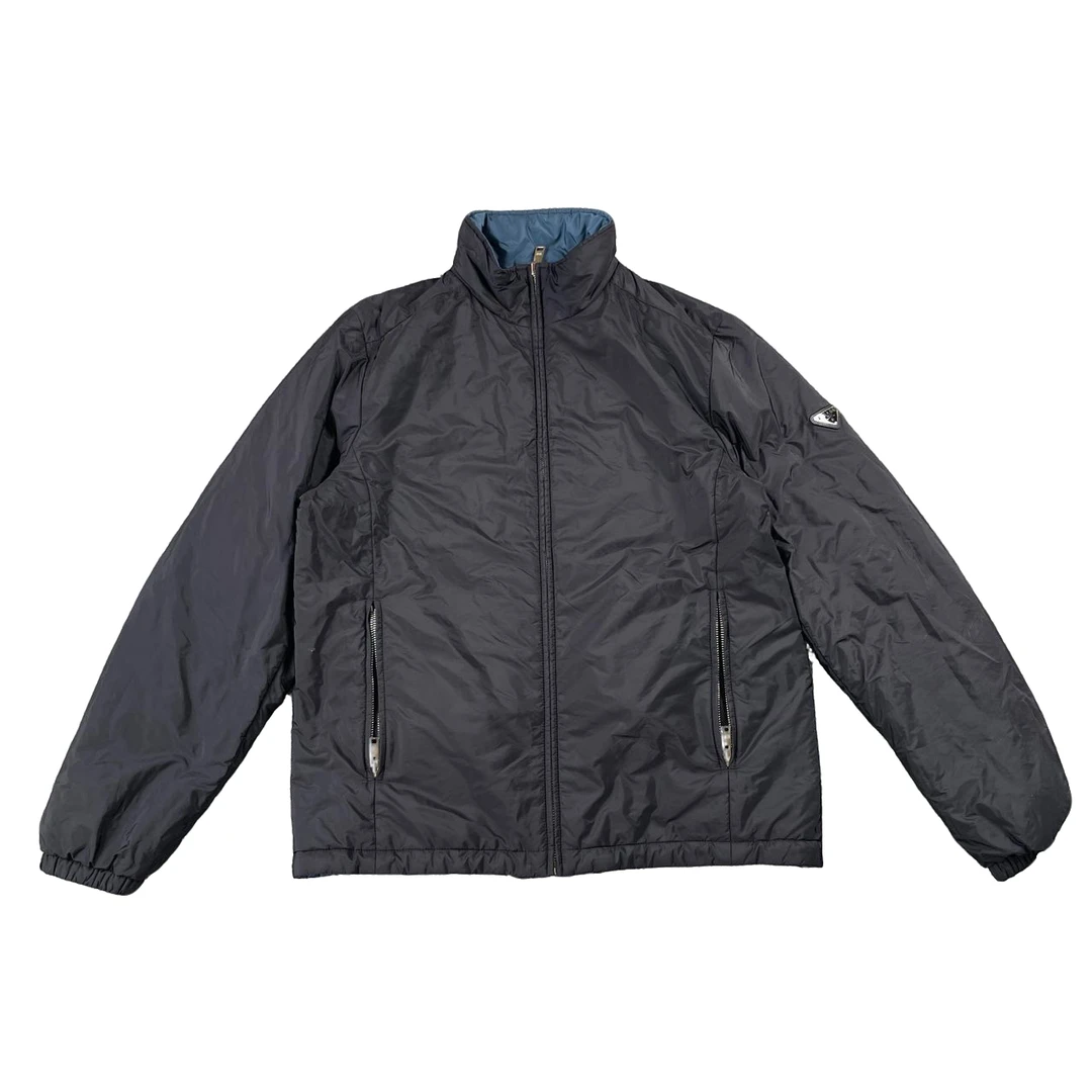 9515/PRADA 黑蓝薄棉立领双面穿夹克外套/50码/99新