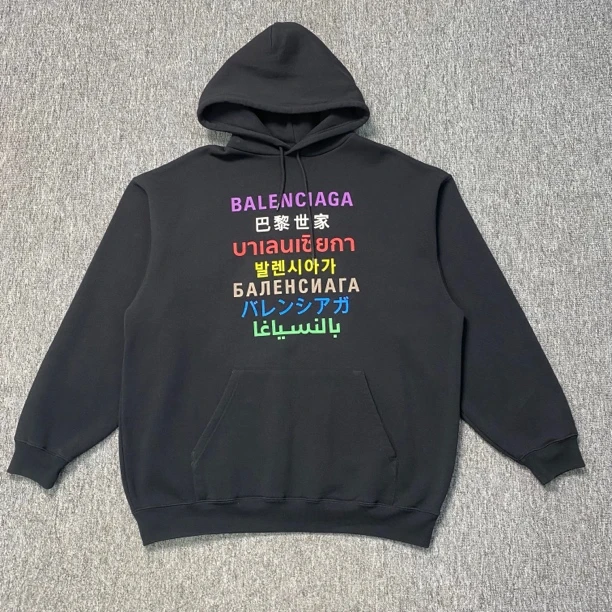 CQ Balenciaga多国语言印花帽衫/M码/95新/毒4759/16651