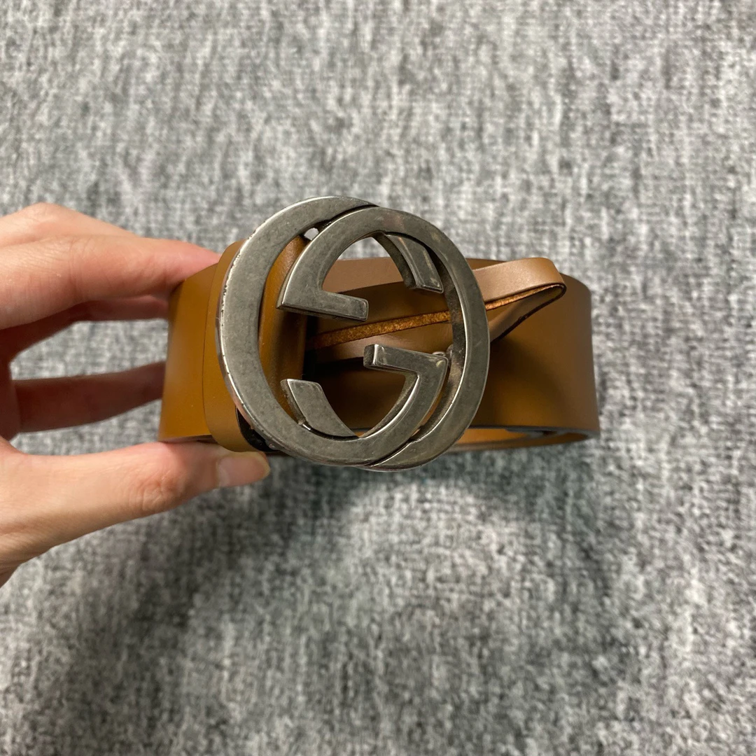 CQ  Gucci棕色双G腰带/105cm/95新/轻微使用痕迹/毒1989/80073