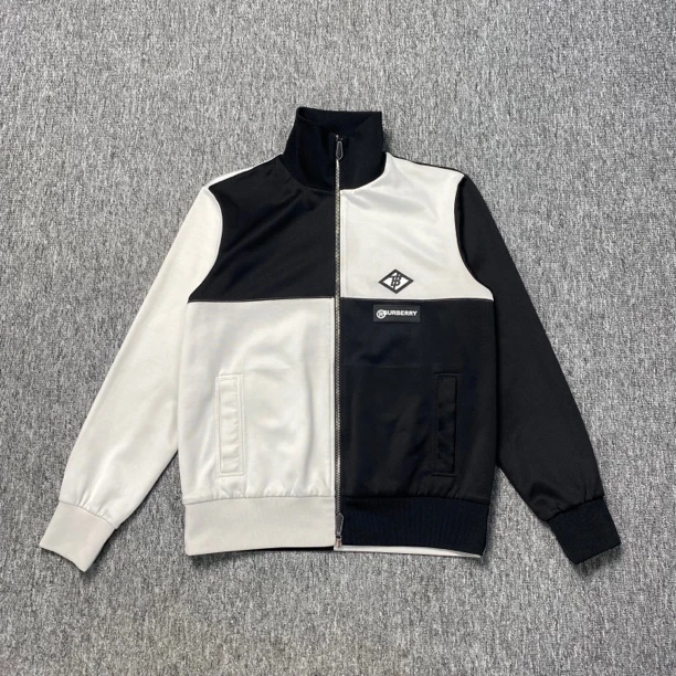 CQ Burberry黑白拼接拉链外套/M码/95新/轻微污渍/公价8600/8040