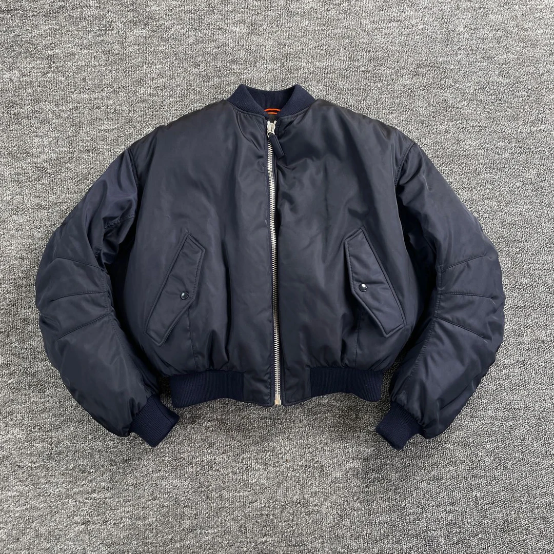 99新 Prada/普拉达 7417/扣棒球领长袖棉服/M码/99新/轻微勾丝
