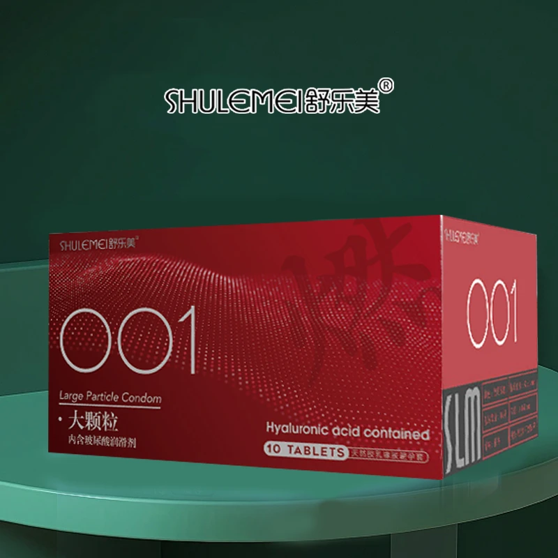 舒乐美玻尿酸水润超薄001安全套超感颗粒隐形套套天然胶乳橡胶避孕套成人用品男性安全套物理延时控时炫薄水润玻尿酸BYT tt 套子