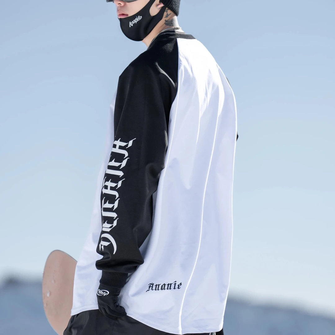 ANANIE单板滑雪防水卫衣插肩袖加厚防水科技面料小众户外滑雪服