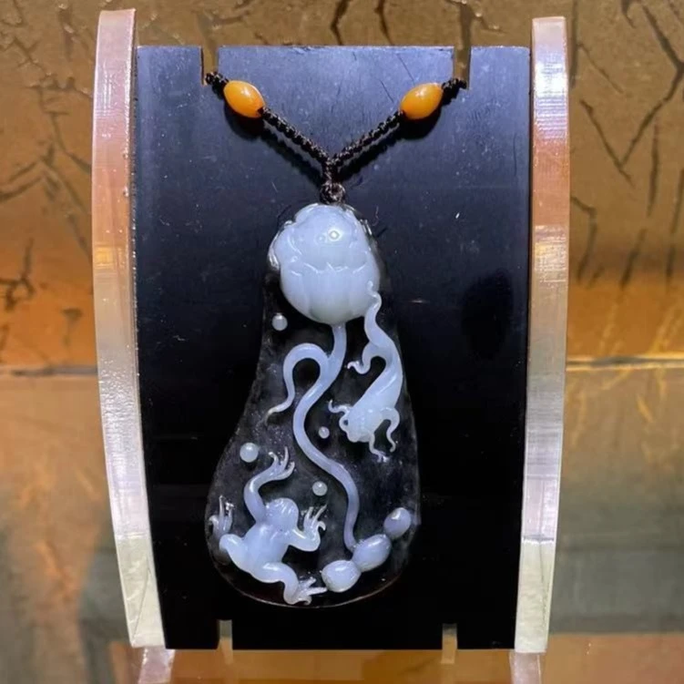 河塘乐趣（和田玉俄籽）（巧色产品. 精雕细作）