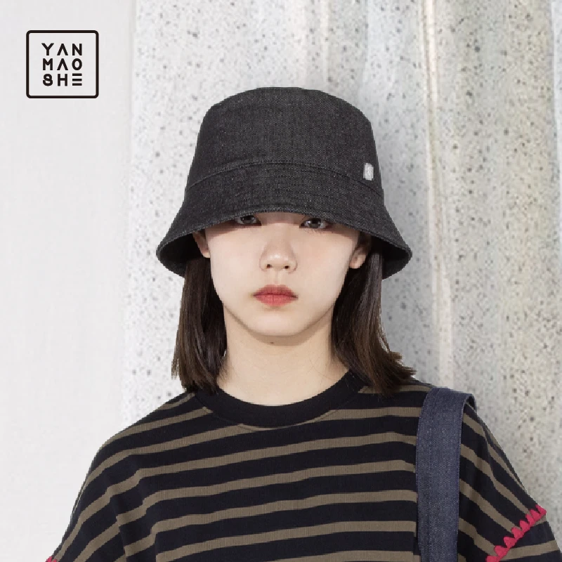 研帽社方标 银鞍 春秋牛仔渔夫帽女防晒盆帽水桶帽大小头围帽子