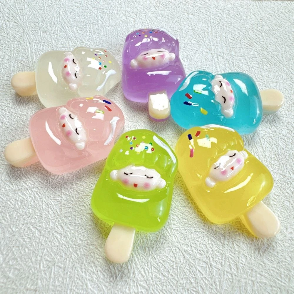 【对对碰】一口冰夜光卡通多色冰棒diy奶油胶发饰手机壳吊坠树脂