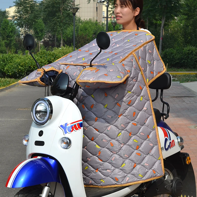 电动车挡风被春秋薄款四季通用摩托车防风罩遮阳防水电瓶车双面款