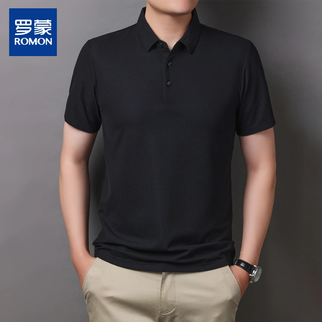 【高弹无痕冰丝】罗蒙夏季速干简约休闲透气短袖男士POLO衫14LP3370