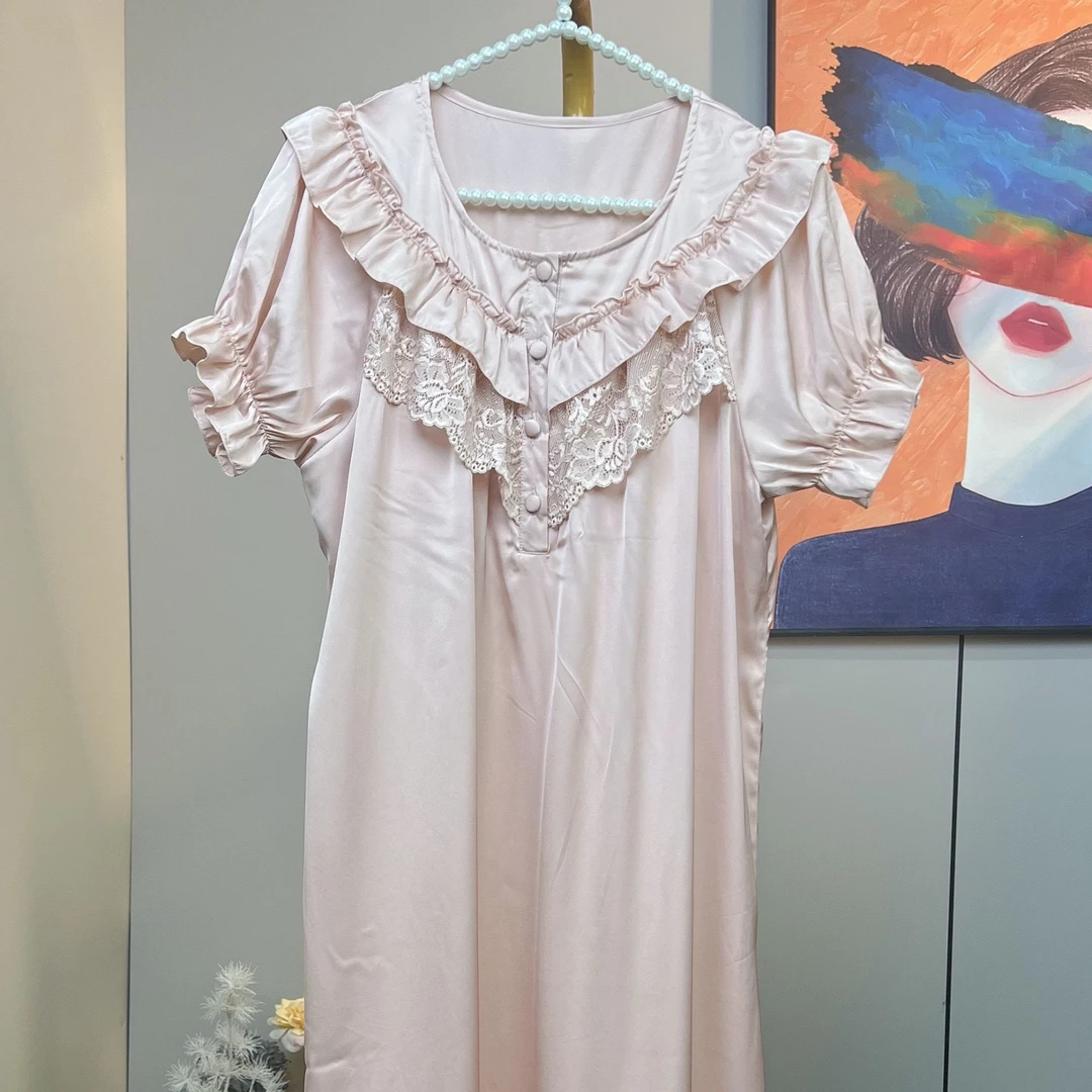 冰丝睡衣蕾丝舒适时尚女士夏季薄款简约甜美蕾丝舒适时尚女士夏季