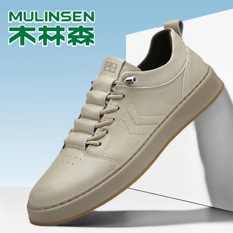 木林森软底复古男鞋舒适百搭透气板鞋耐磨耐脏休闲板鞋时尚男潮鞋