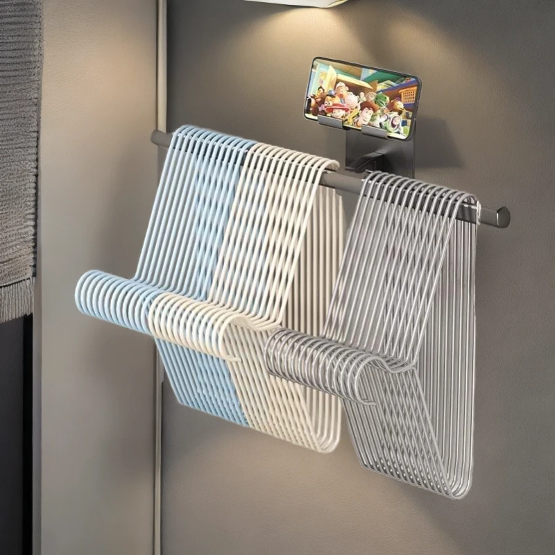 网红晾衣架收纳整理架神器免打孔壁挂式阳台墙上挂放夹子的挂钩
