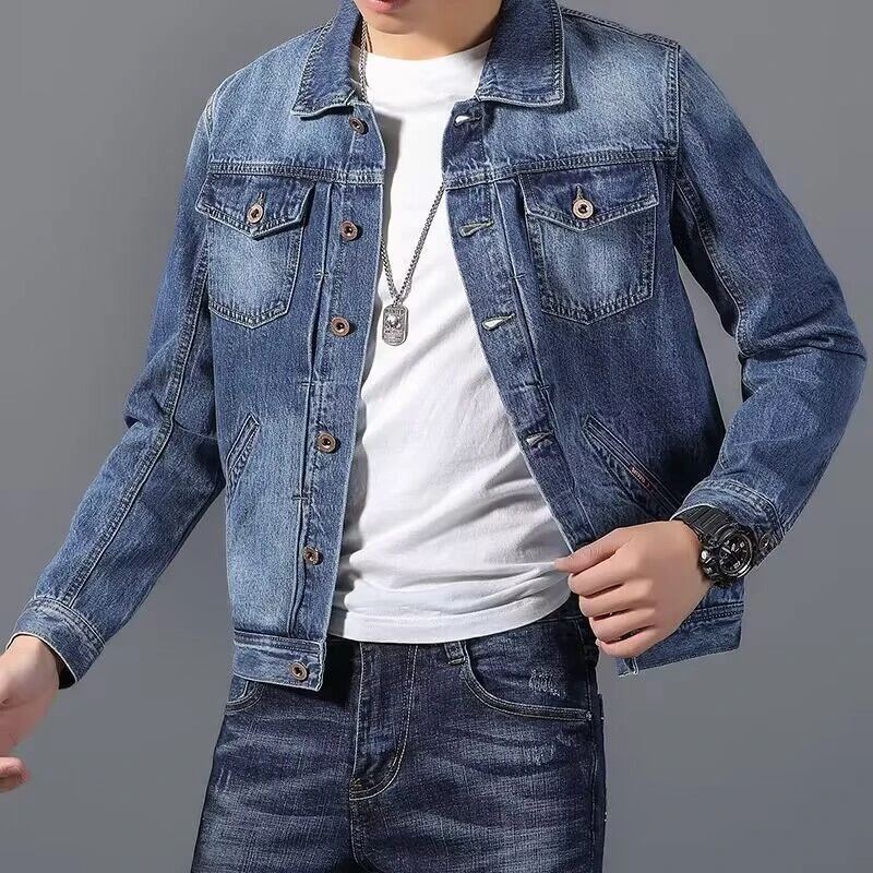 牛仔外套男休闲宽松2023春季新款上衣夹克男春装方领牛仔衣潮男款