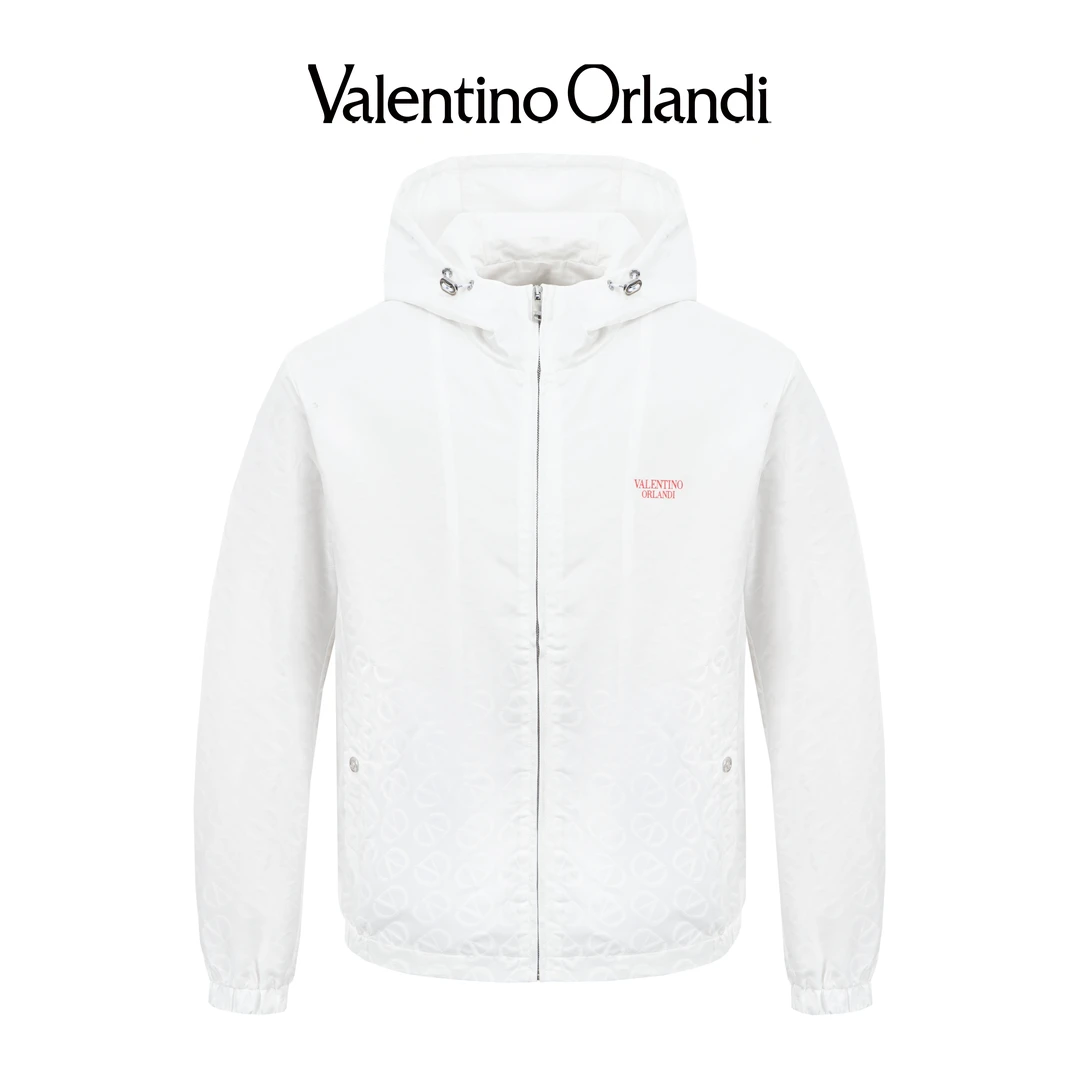 华伦天奴.奥兰迪秋冬连帽拉链夹克外套休闲百搭上衣1VJ156365