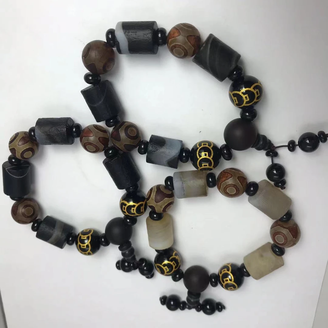 男士玉髓手串(多样性发货发其一)手工时尚黑色复古编织个性民族风