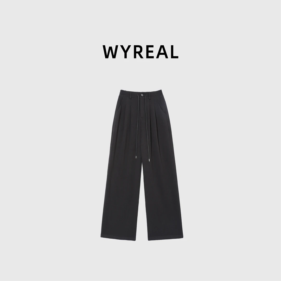 WY real 雯瑶“优越裤型”重磅卫裤垂感休闲直筒阔腿裤休闲拖地长裤