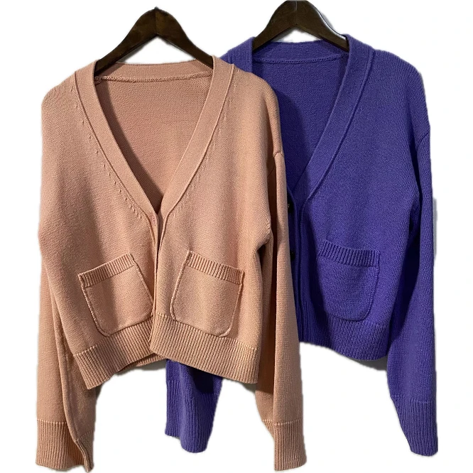 24秋冬款韩系 氛围感小众慵懒针织衫外套韩素希同款