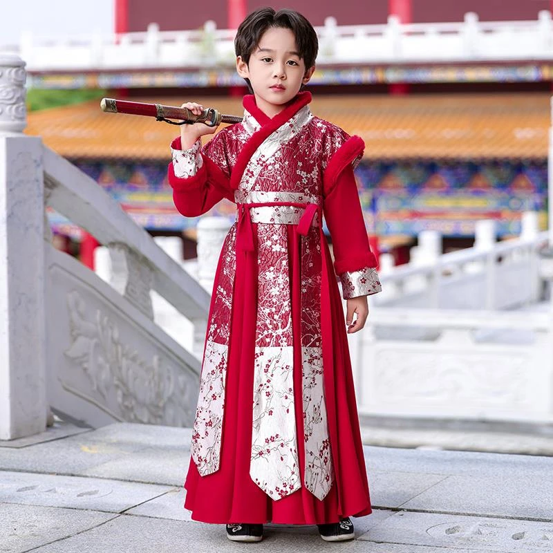 男童汉服秋冬古装拜年服2024新款冬季儿童唐装新年衣服过年服冬款