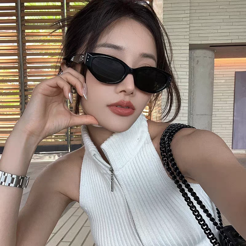 复古GM猫眼墨镜女款高级感潮人眼镜街拍潮防紫外线太阳镜时尚辣妹