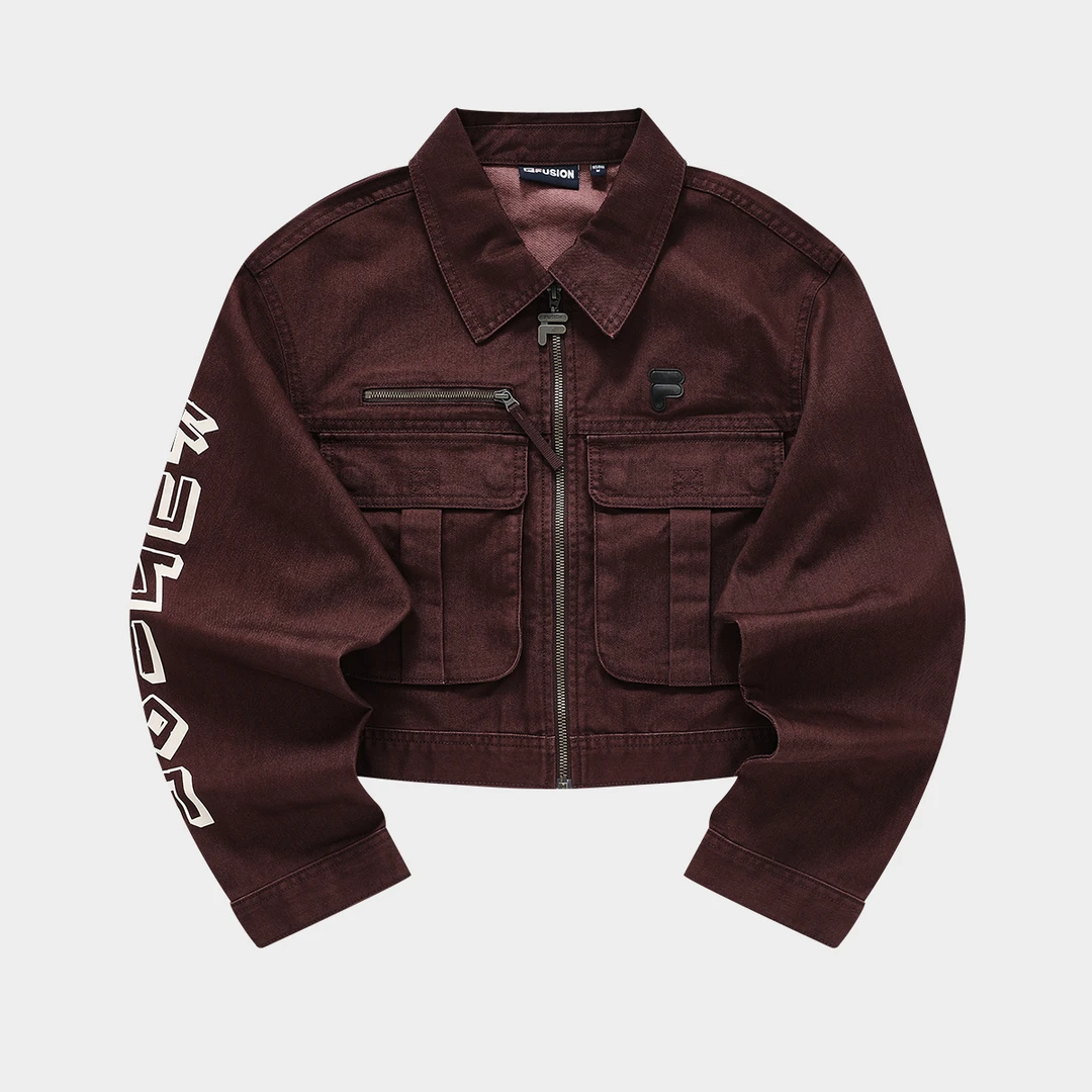 FILA FUSION时尚休闲潮流运动宽松梭织翻领外套女T11W343701F